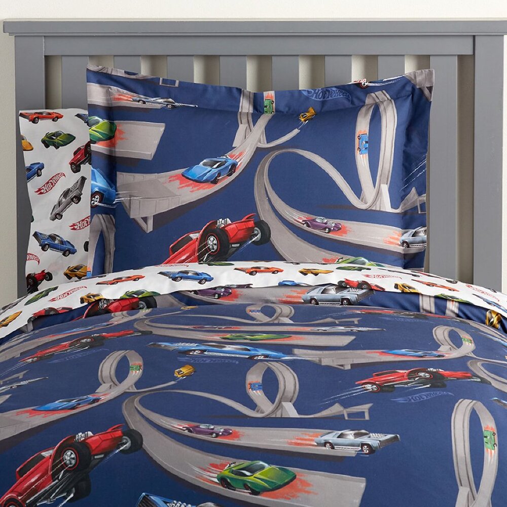Pottery Barn Hot Wheels Full Bed Set - Picture 3 of 9